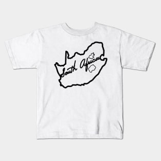 South African Map Line Drawing Kids T-Shirt